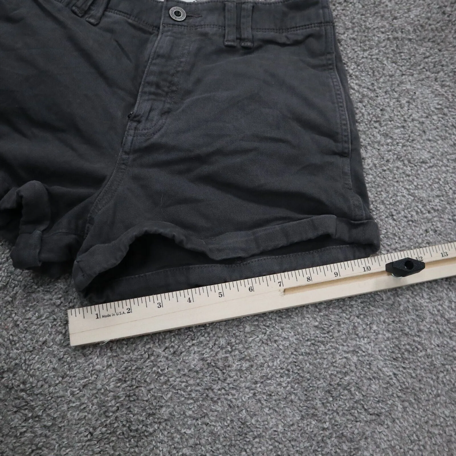Abercrombie & Fitch Womens Chino Shorts High Rise Slash Pocket Black Size 00