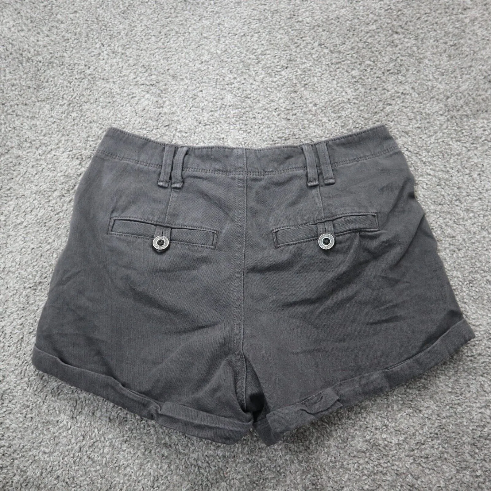 Abercrombie & Fitch Womens Chino Shorts High Rise Slash Pocket Black Size 00