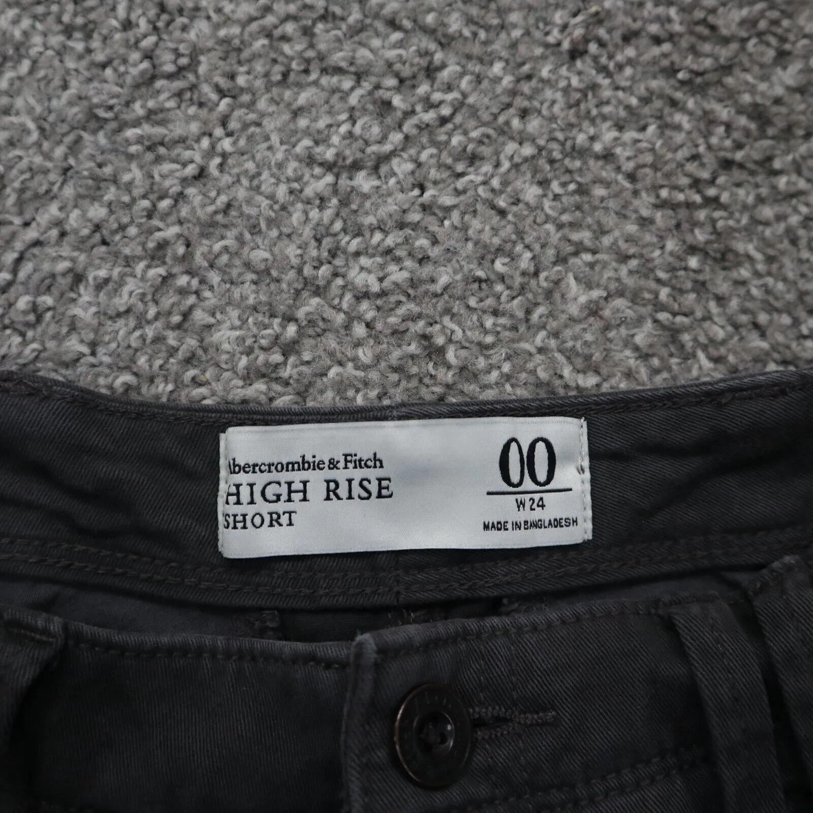Abercrombie & Fitch Womens Chino Shorts High Rise Slash Pocket Black Size 00