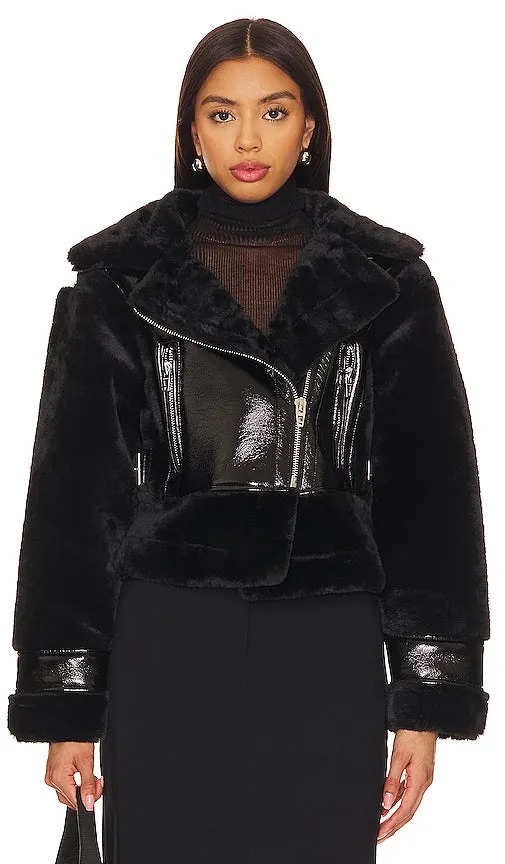 BLANKNYC Faux Fur Jacket in Black