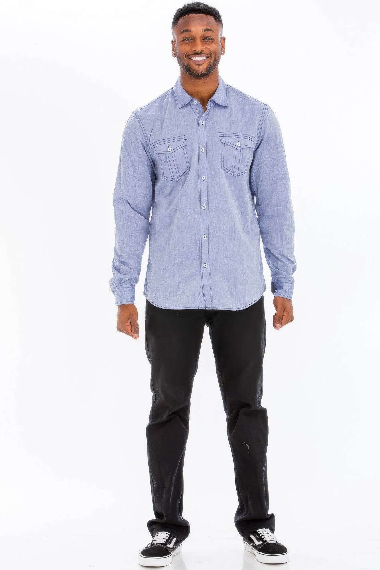 Casual Long Sleeve Two Pocket Shirt