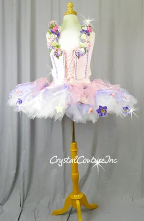 Lt Pink & Purple 2 Piece Tutu - Swarovski Rhinestones