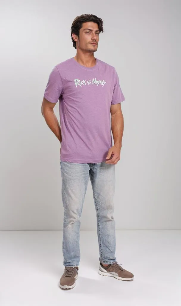 O203074 - Cartoon Graphic T-Shirt  Purple