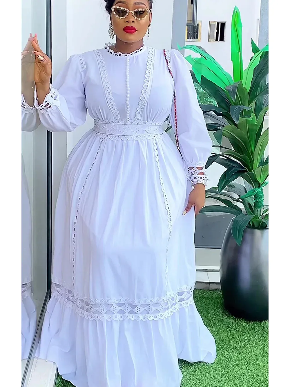 Plus Size African Party Dresses Gowns Elegant Turkey Maxi Dress