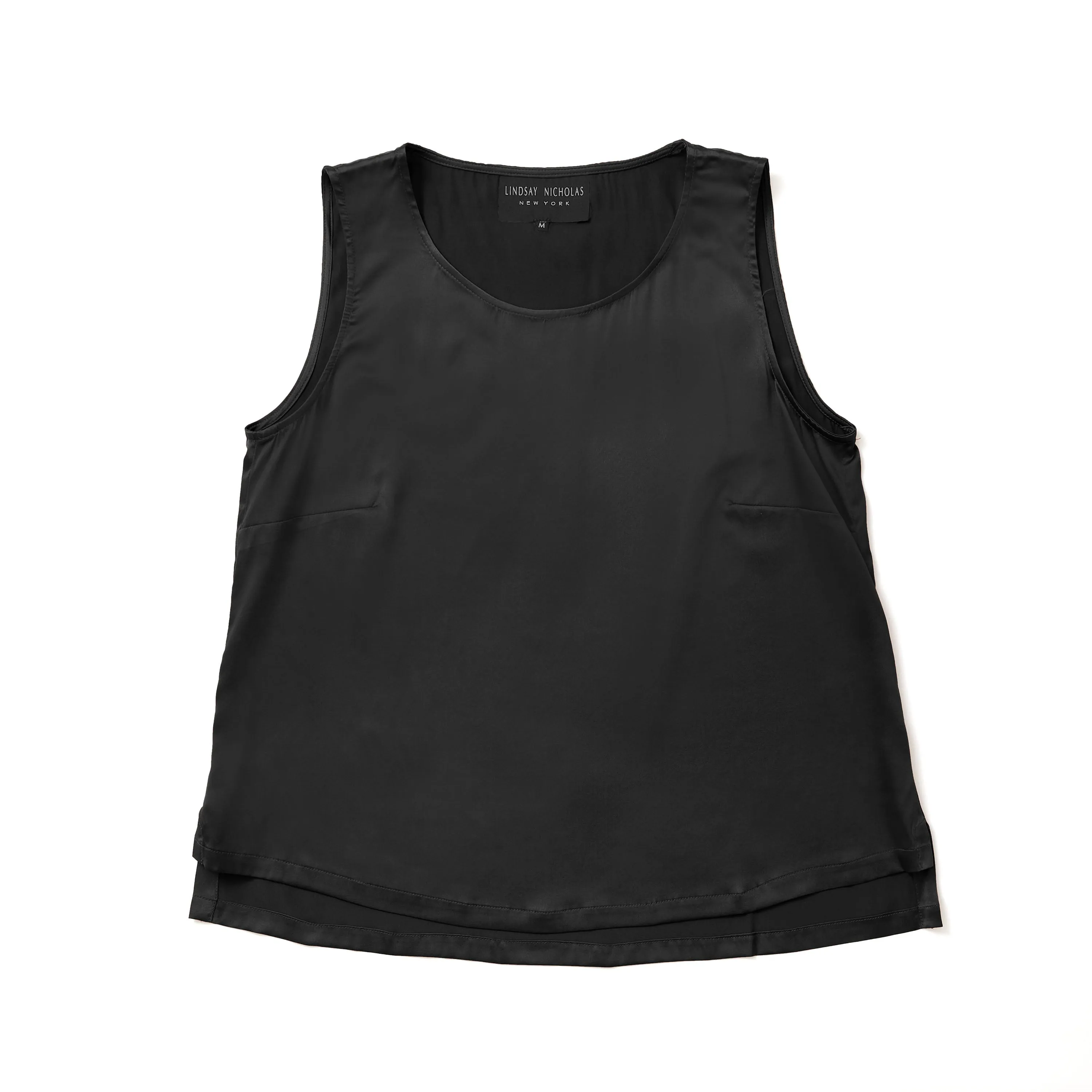Shell in Black Silk Satin