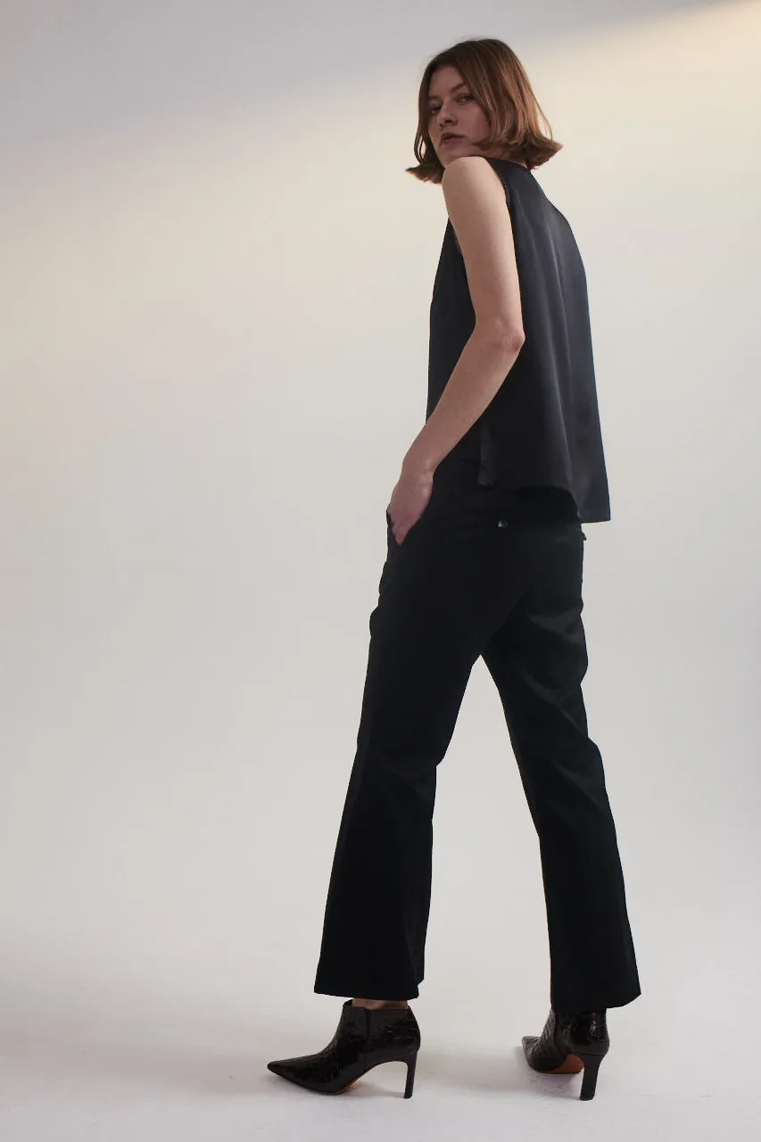 Shell in Black Silk Satin