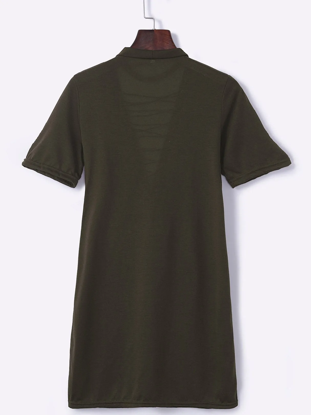 Wholesale Crew Neck Lace-Up Short Sleeve Grey Mini Dress